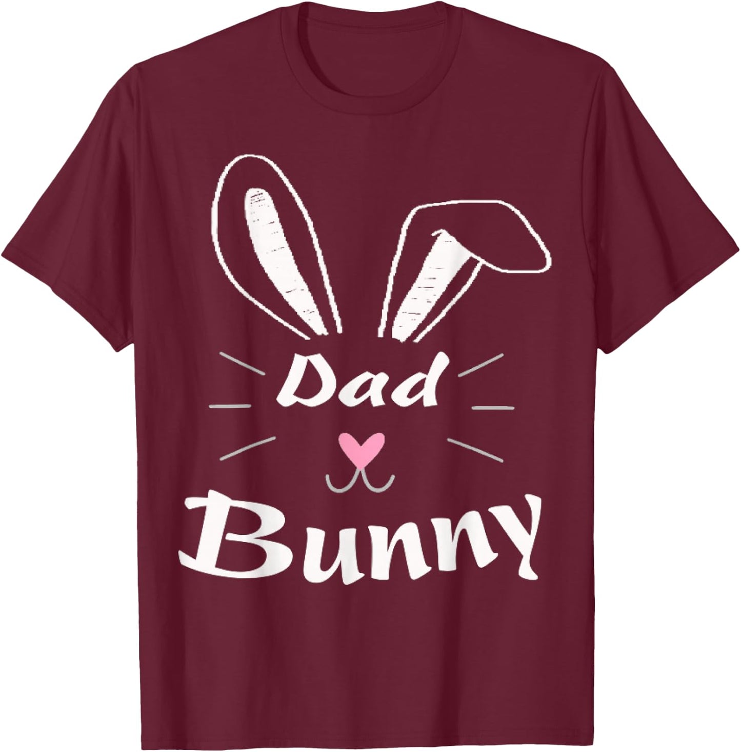 Easter Day Dad Bunny Ear Rabbit Dad Gift Father Day Vintage T-Shirt - T-Shirt | Maroon