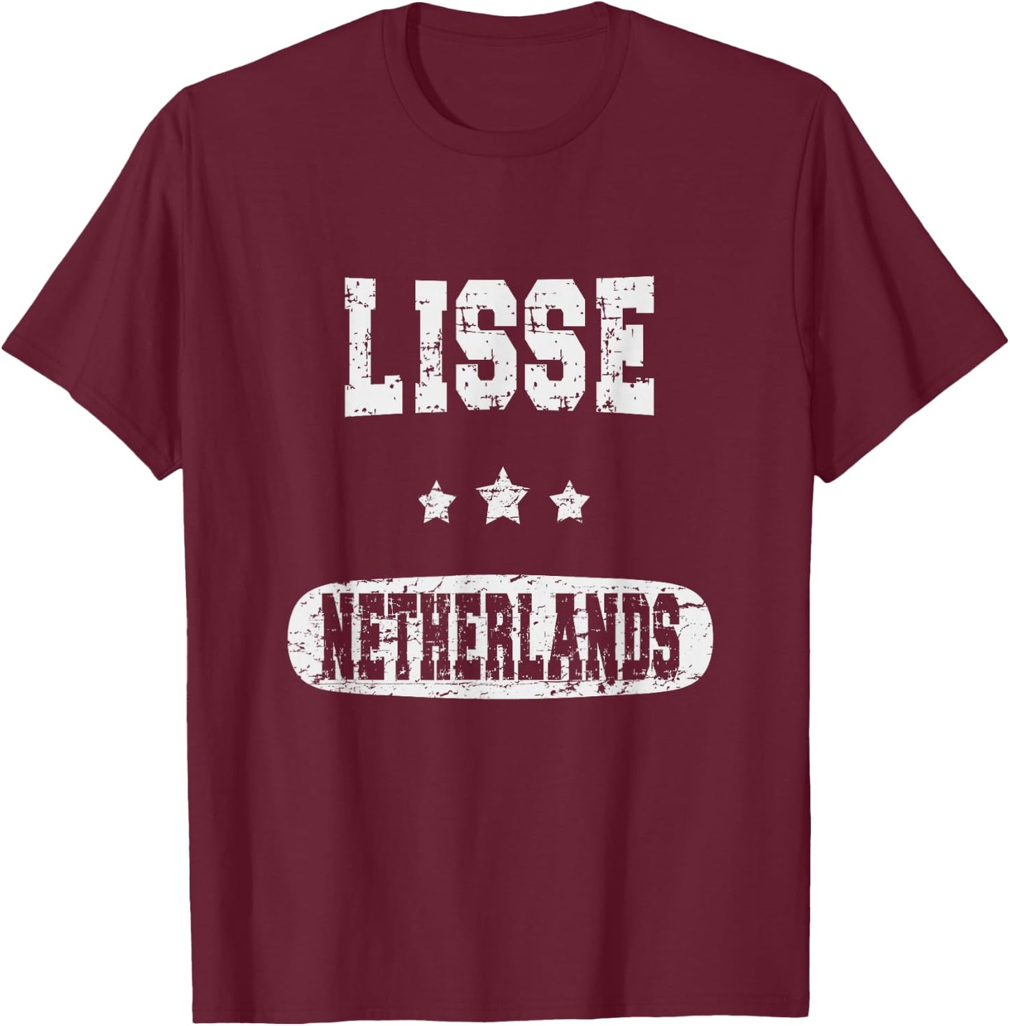 Vintage Lisse Netherlands T-Shirt - T-Shirt | Maroon