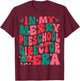 In My Merry Preschool Director Era Groovy Retro Christmas T-Shirt - T-Shirt | Maroon