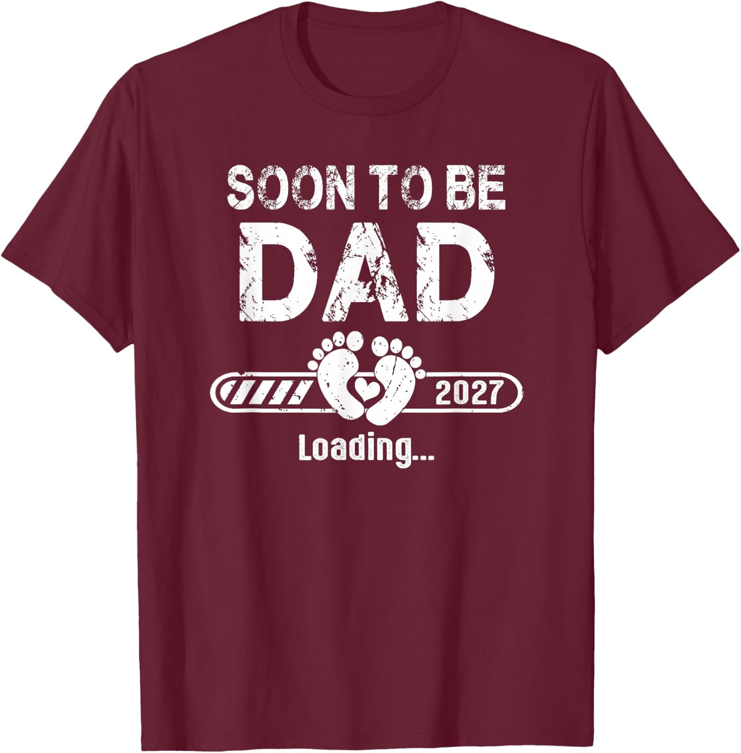 Soon to be Dad est. 2027 New Daddy Fathers Day T-Shirt - T-Shirt | Maroon