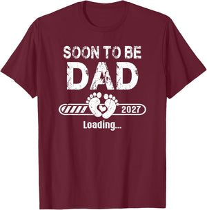 Soon to be Dad est. 2027 New Daddy Fathers Day T-Shirt - T-Shirt | Maroon