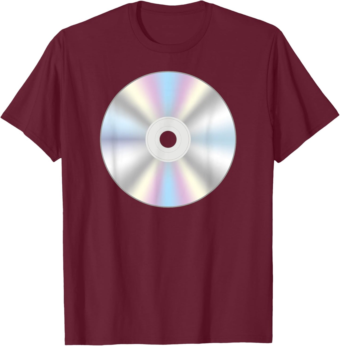 Retro 90s 2000s Costume Music CD Compact Disc T-Shirt - T-Shirt | Maroon