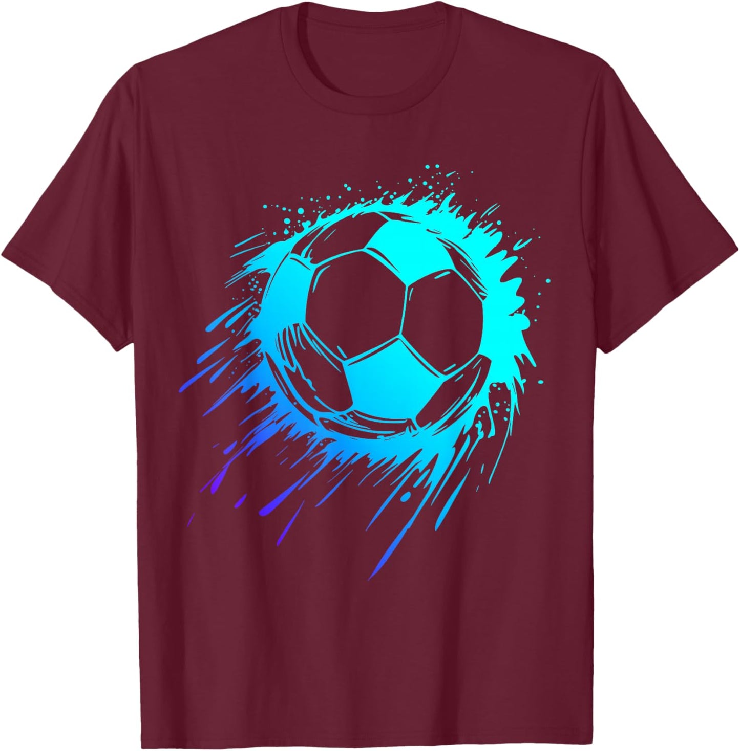 Blue Football Player Men's Football Boys Football , black T-Shirt - T-Shirt | Maroon