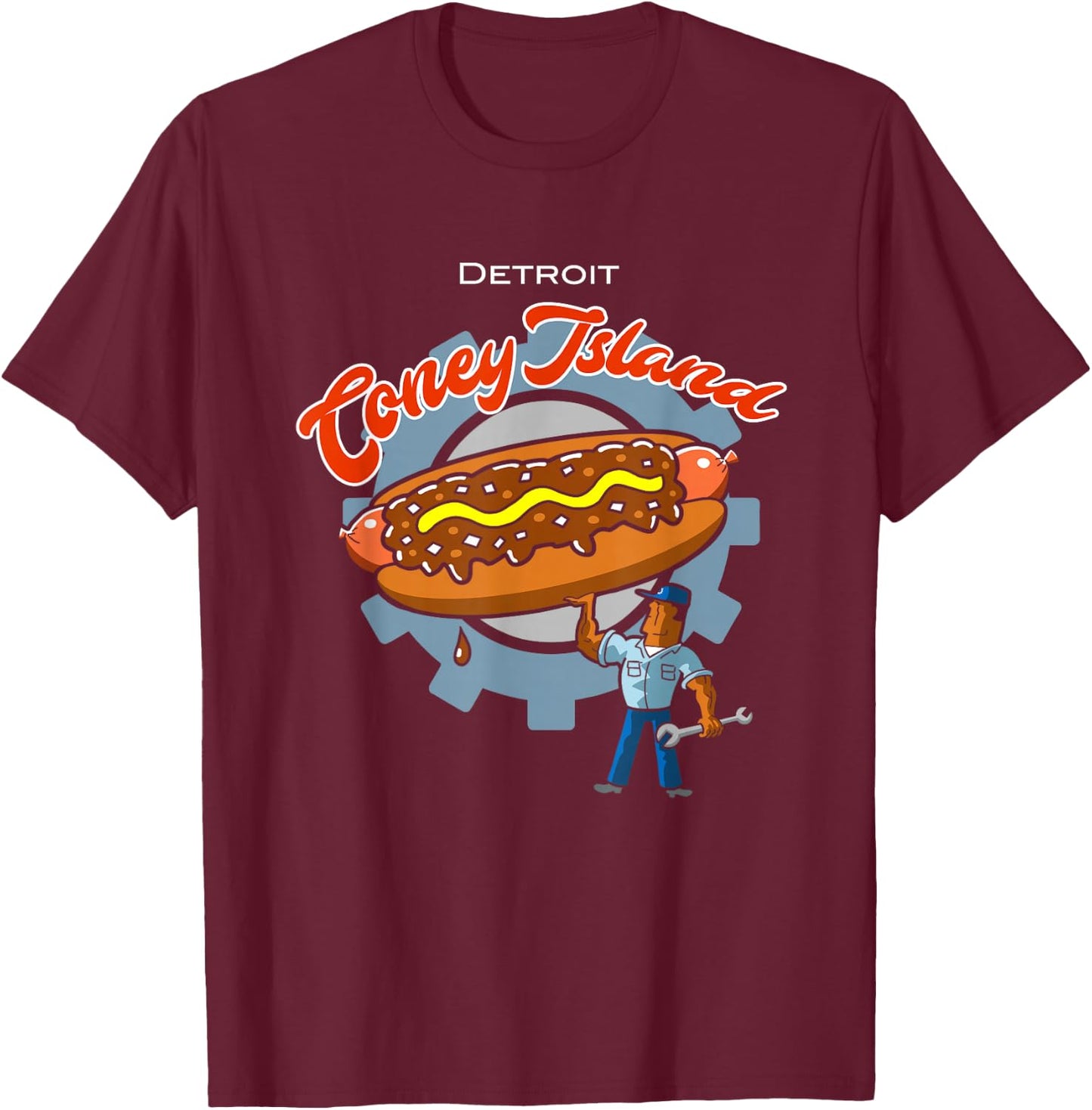Detroit Pride Coney Island Hot Dog Women T-Shirt - T-Shirt | Maroon