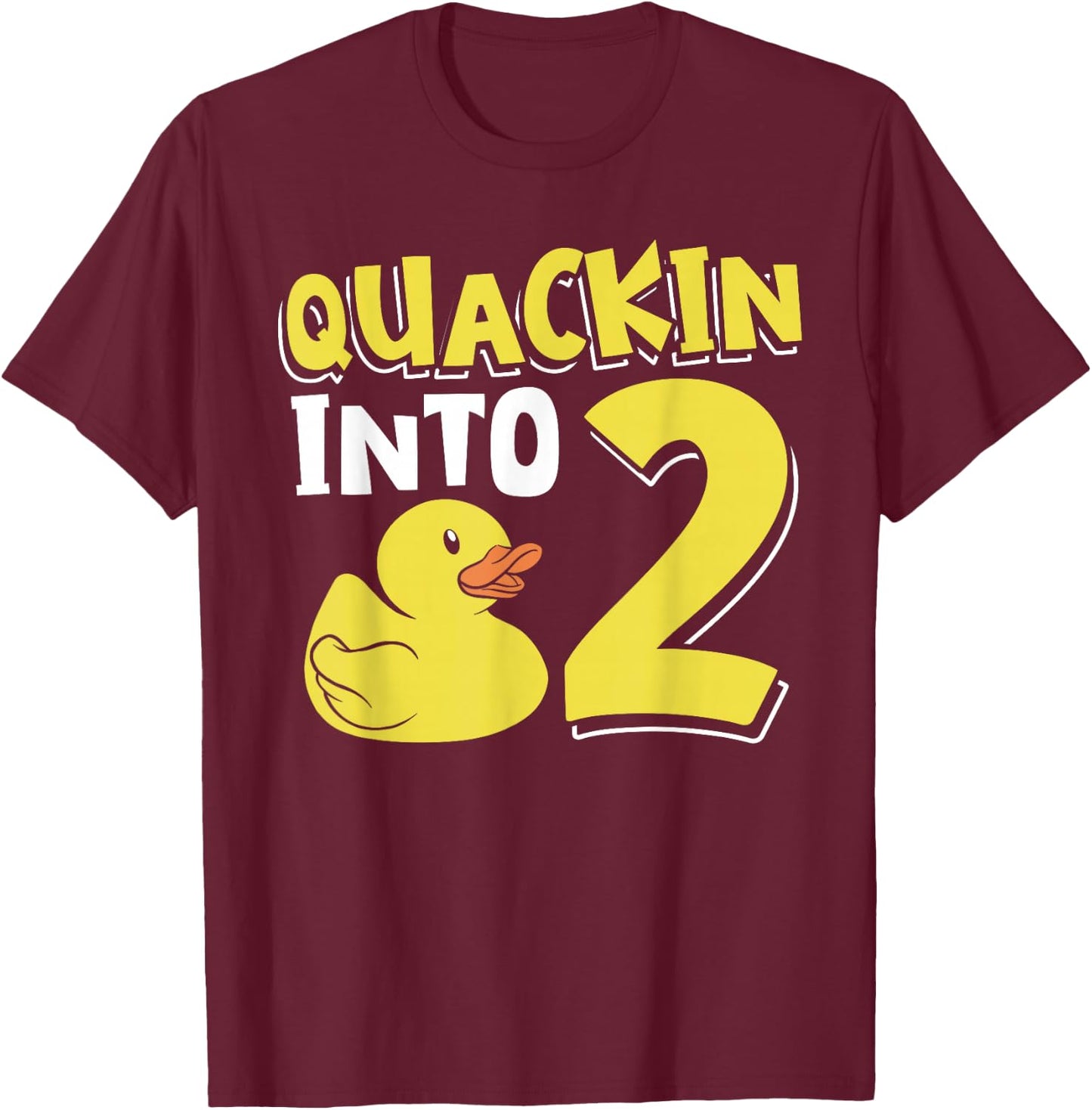 Rubber Ducky 2 Year Old Birthday Rubber Duck T-Shirt - T-Shirt | Maroon