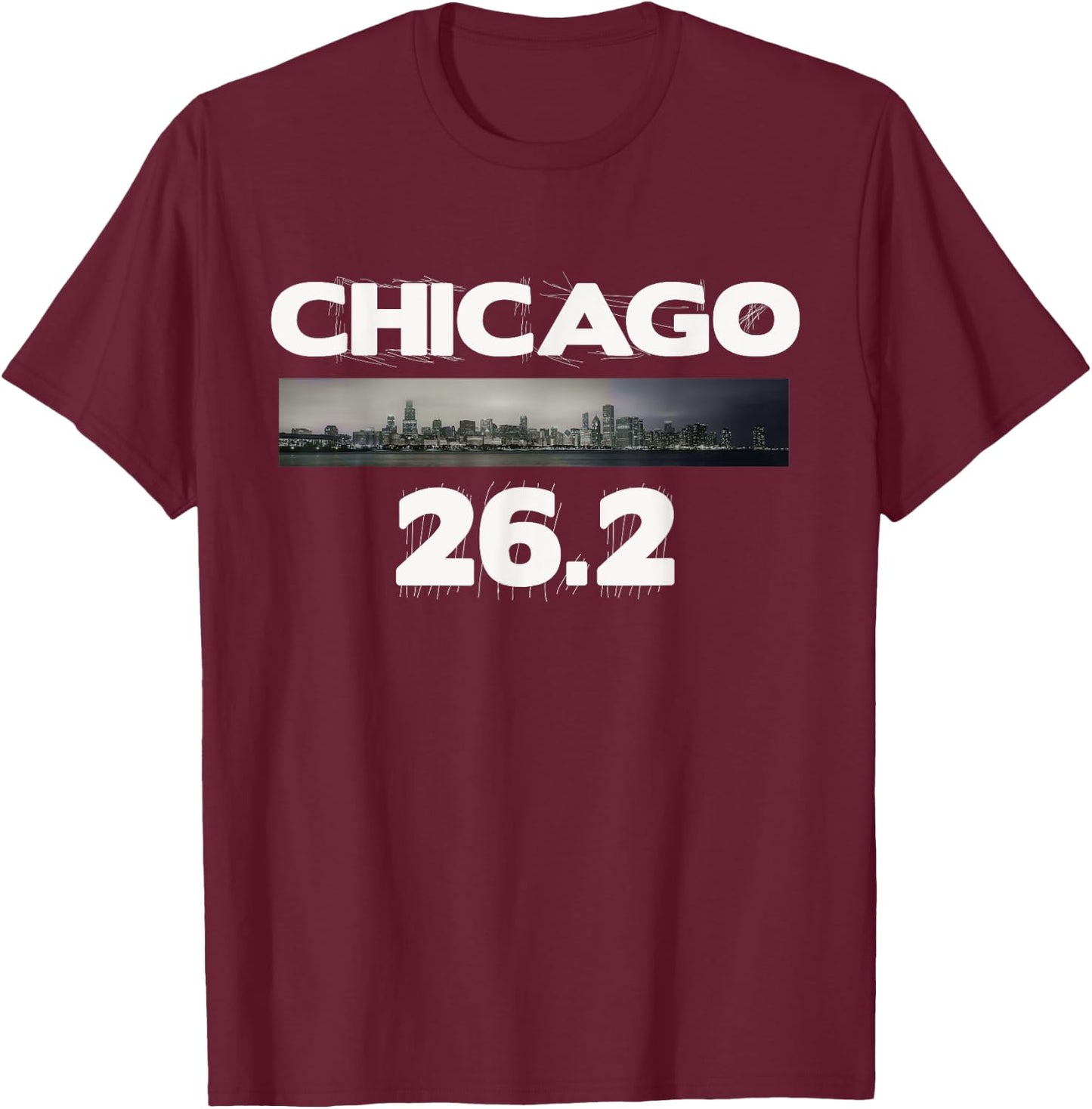 Chicago 26.2 miles Marathon Runner Running T-Shirt - T-Shirt | Maroon