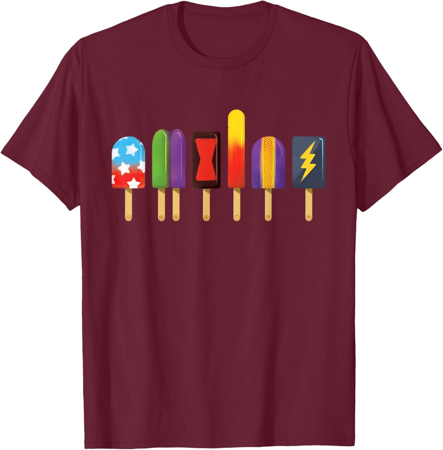 Marvel Avengers Ice Lolly , black T-Shirt - T-Shirt | Maroon