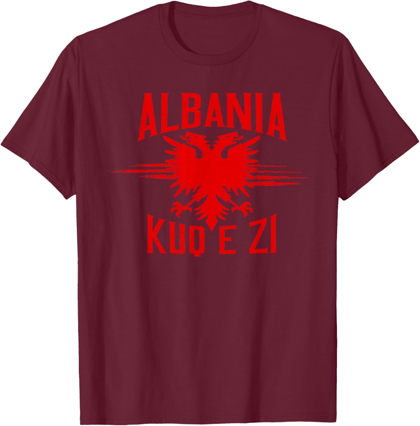 Kuq E Zi Shqipe Albanian Albania Double Eagle T-Shirt - T-Shirt | Maroon