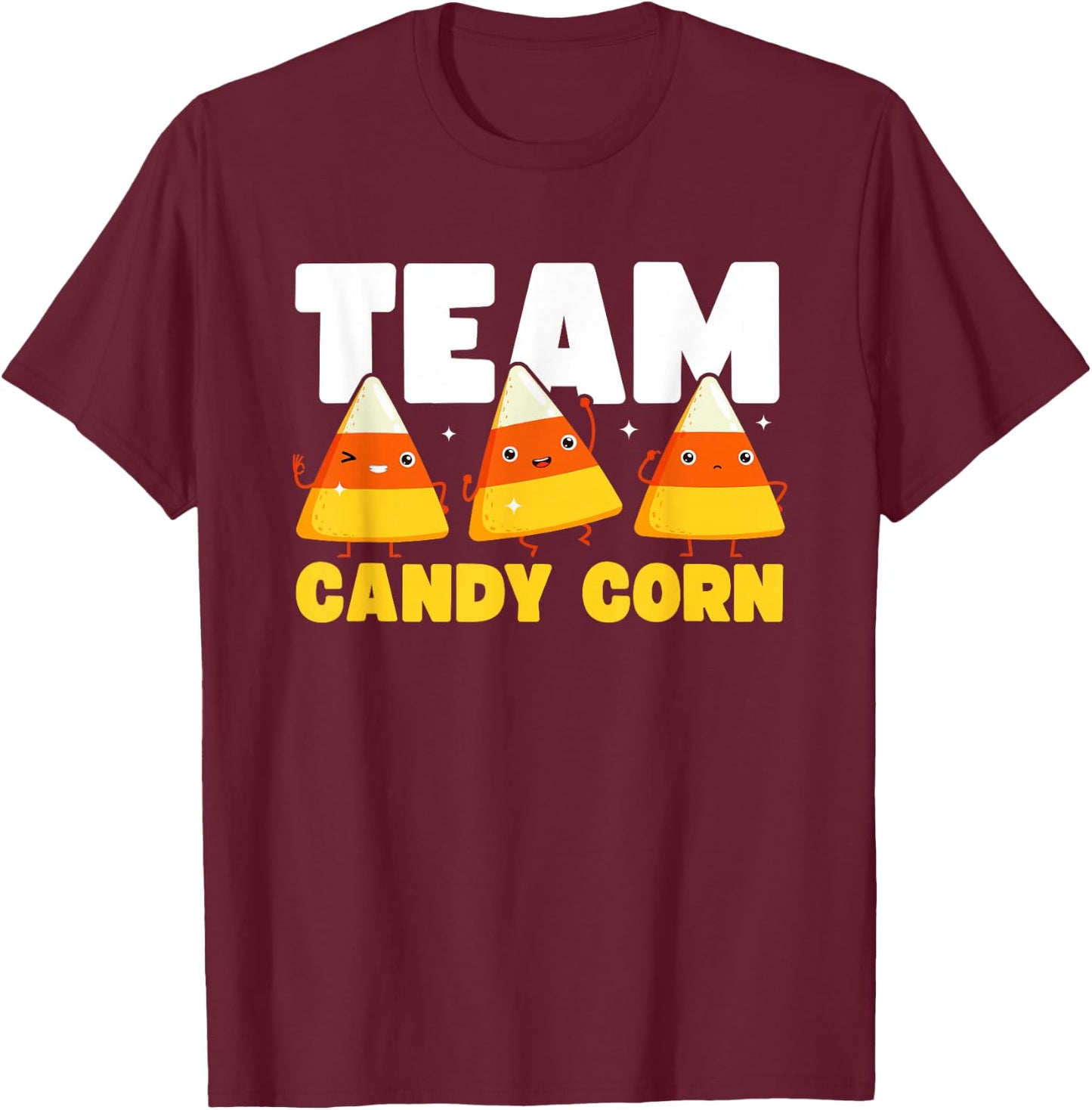 Cute Team Candy Corn Funny Matching Halloween Lazy Costume T-Shirt - T-Shirt | Maroon