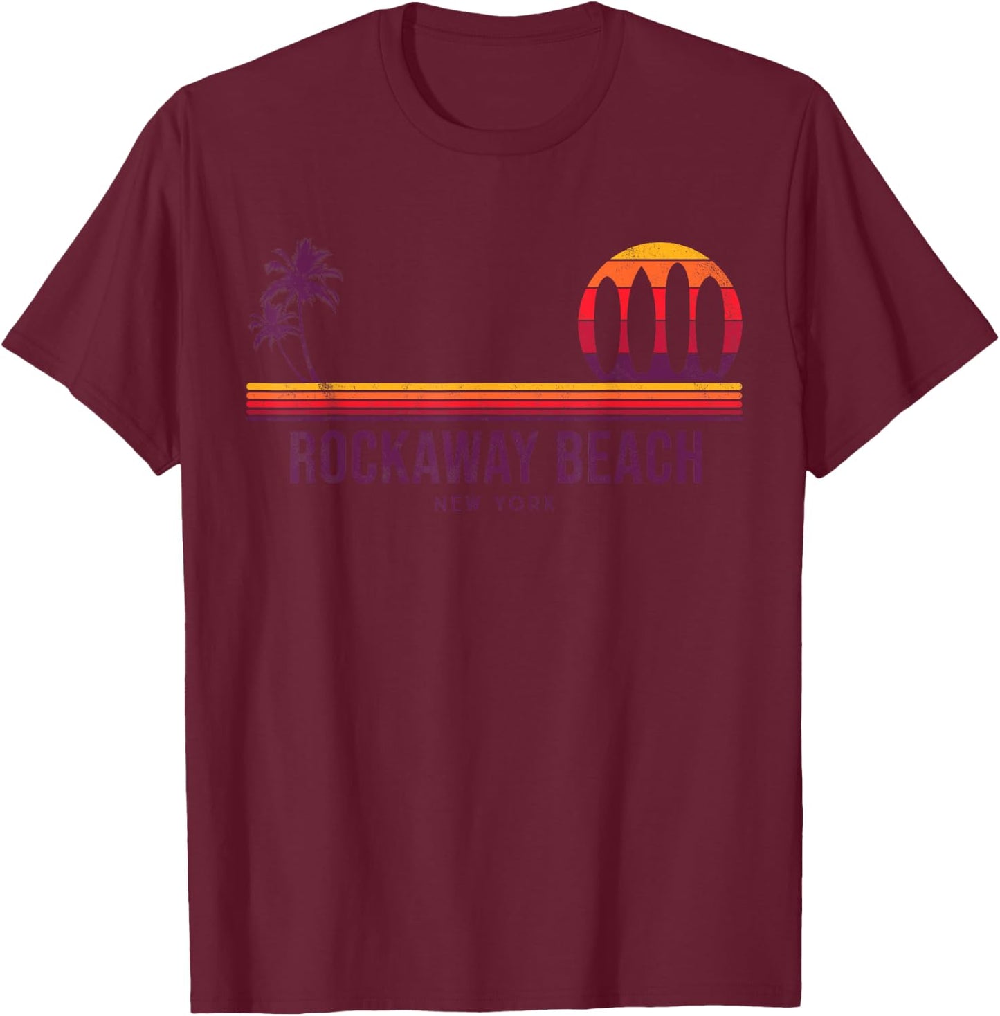 Rockaway Beach Surfer - New York Vintage Women T-Shirt - T-Shirt | Maroon