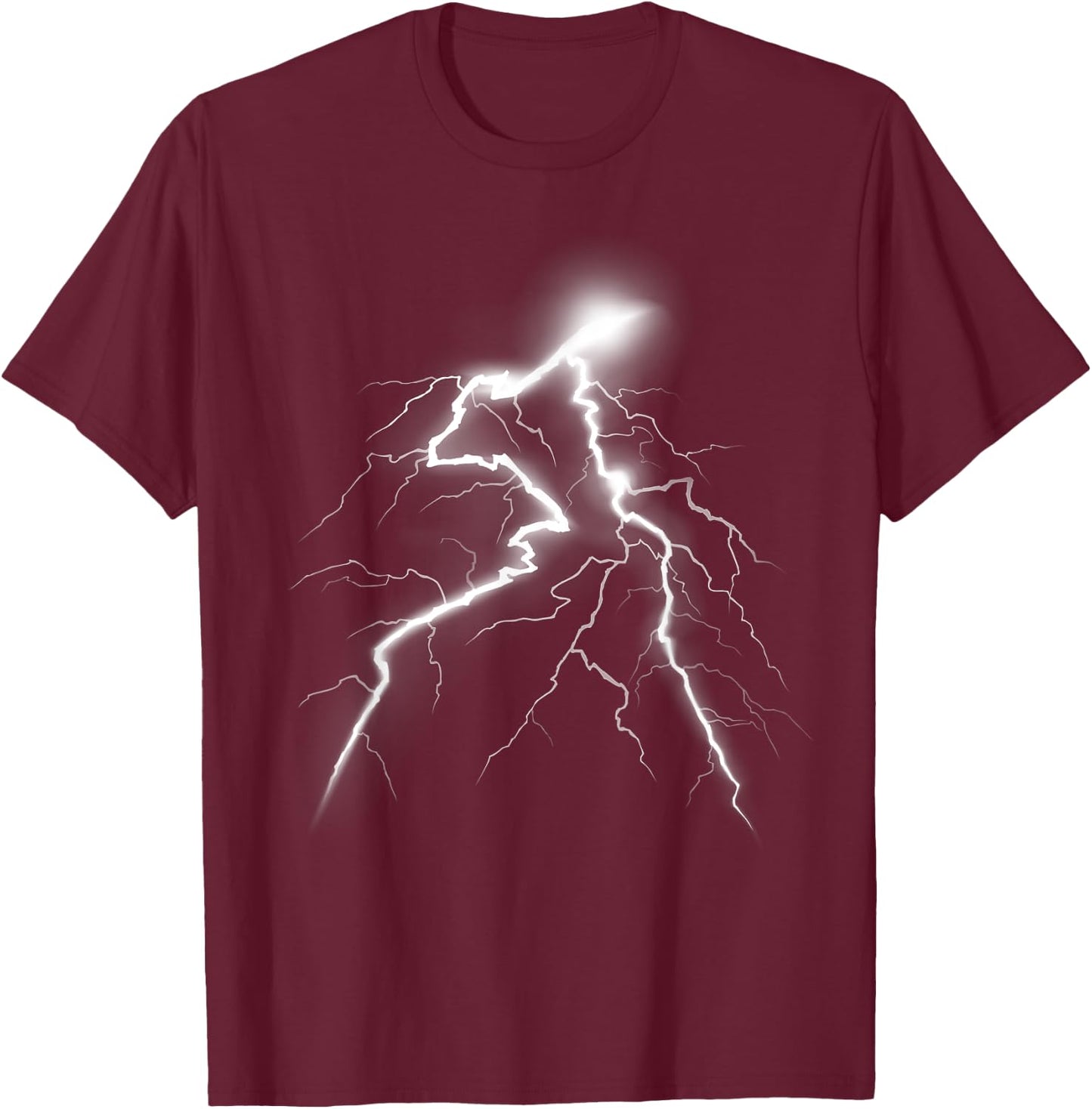 LIGHTNING Thunder Lightning Bolt Storm Strikes T-Shirt - T-Shirt | Maroon