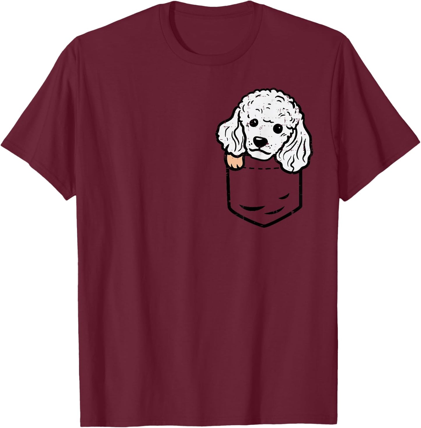 Pocket Mini Toy Poodle Cute Animal Pet Dog Lover Owner Gift T-Shirt - T-Shirt | Maroon