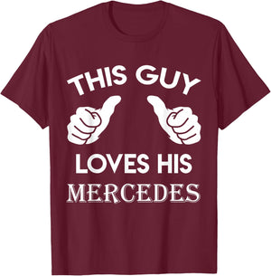 with German Text "Dieser Type Liebe sein Mercedes" Gift Valentine's Heart Design, black T-Shirt - T-Shirt | Maroon