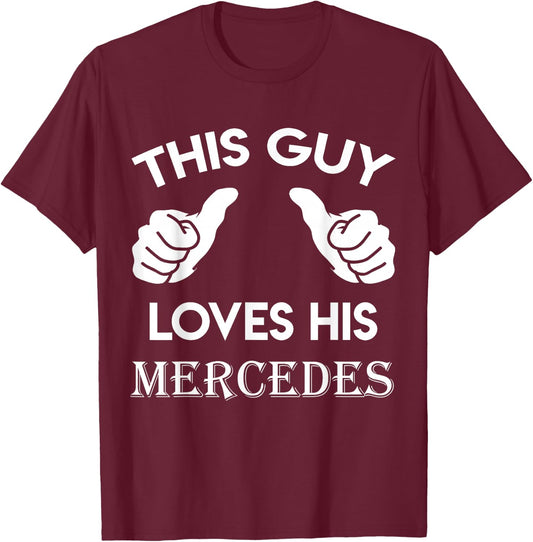with German Text "Dieser Type Liebe sein Mercedes" Gift Valentine's Heart Design, black T-Shirt - T-Shirt | Maroon