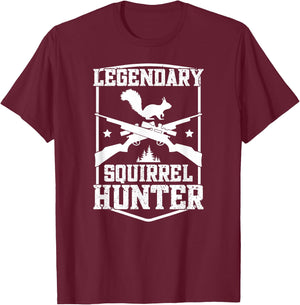 Legendary Squirrel Hunter Squirrel Hunting T-Shirt - T-Shirt | Maroon