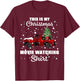 This Is My Christmas Movie Watching Buffalo Plaid T-Shirt - T-Shirt | Maroon
