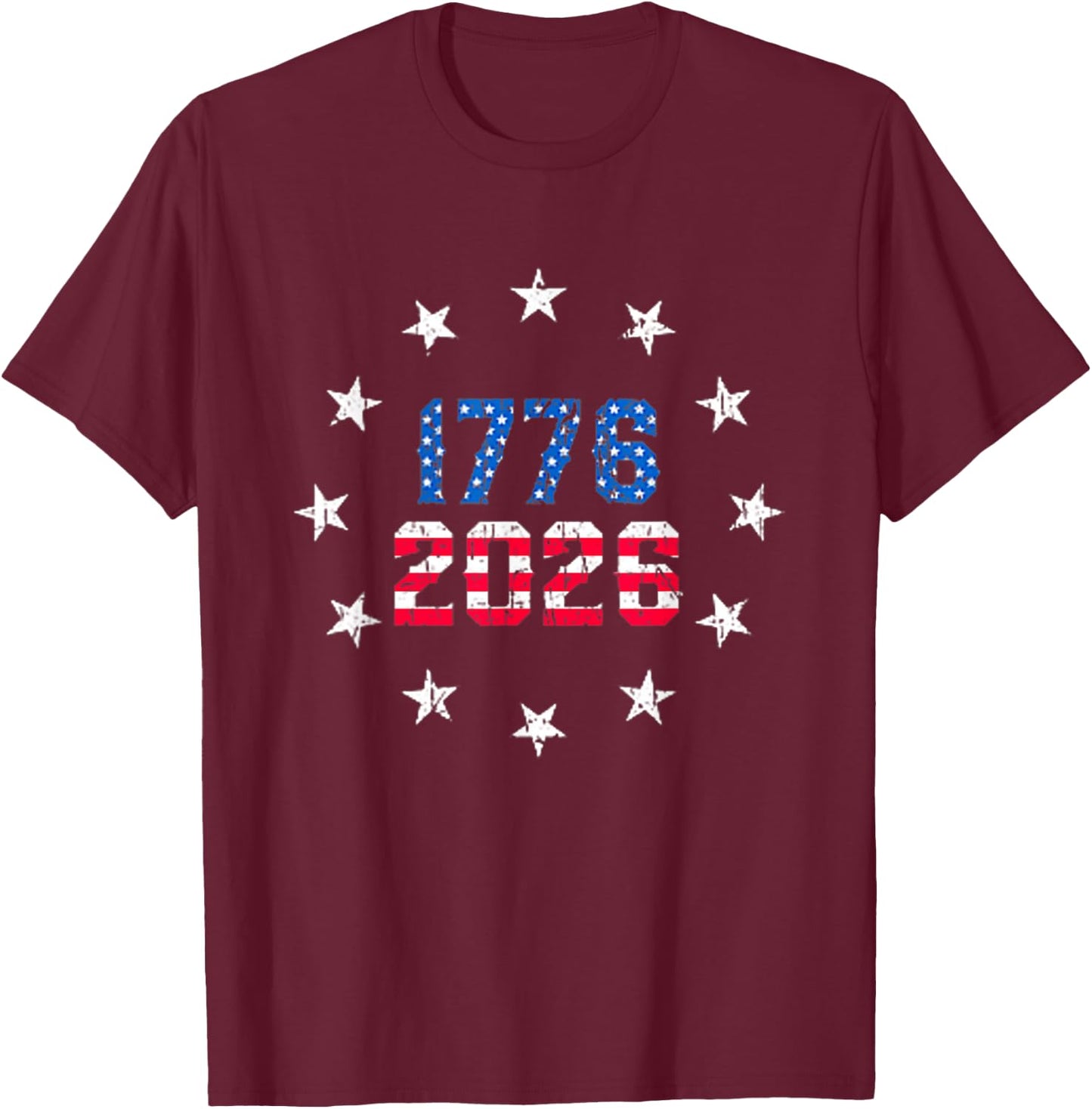 250 Anniversary Pocket USA 250Th American Flag 250 Years T-Shirt - T-Shirt | Maroon