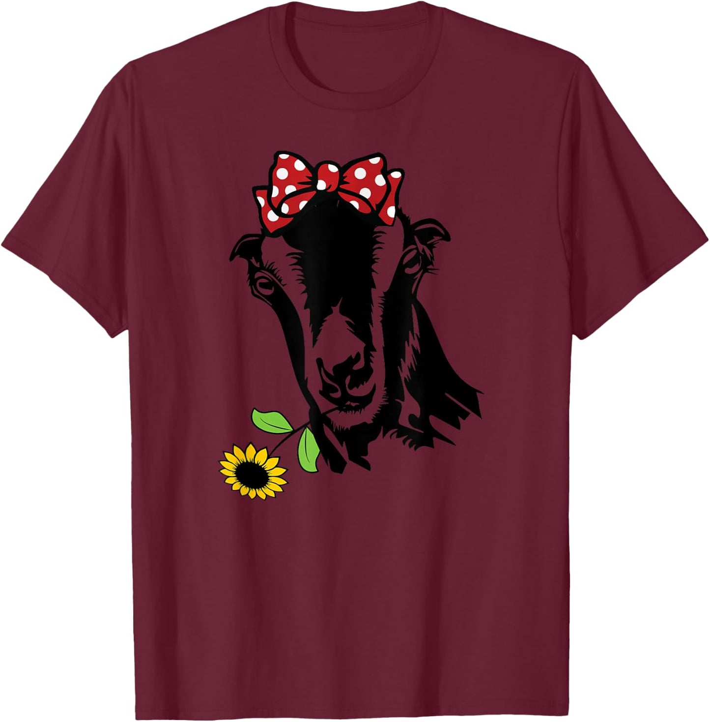 Lamancha Goat Sunflower Lamancha Goat Mama T-Shirt - T-Shirt | Maroon