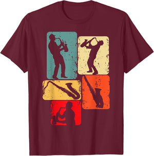 Saxophone Saxophone Man Child , Black T-Shirt - T-Shirt | Maroon