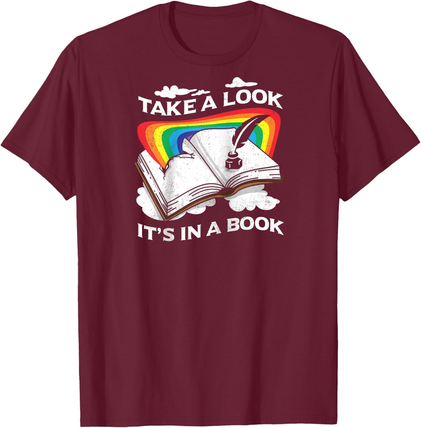 Love Reading Love Rainbows Gift Retro Rainbow Design Raglan Baseball T-Shirt - T-Shirt | Maroon