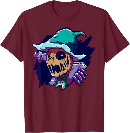 Scarecrow T Shirt Halloween Costume Farmer Farm Ranch T-Shirt - T-Shirt | Maroon