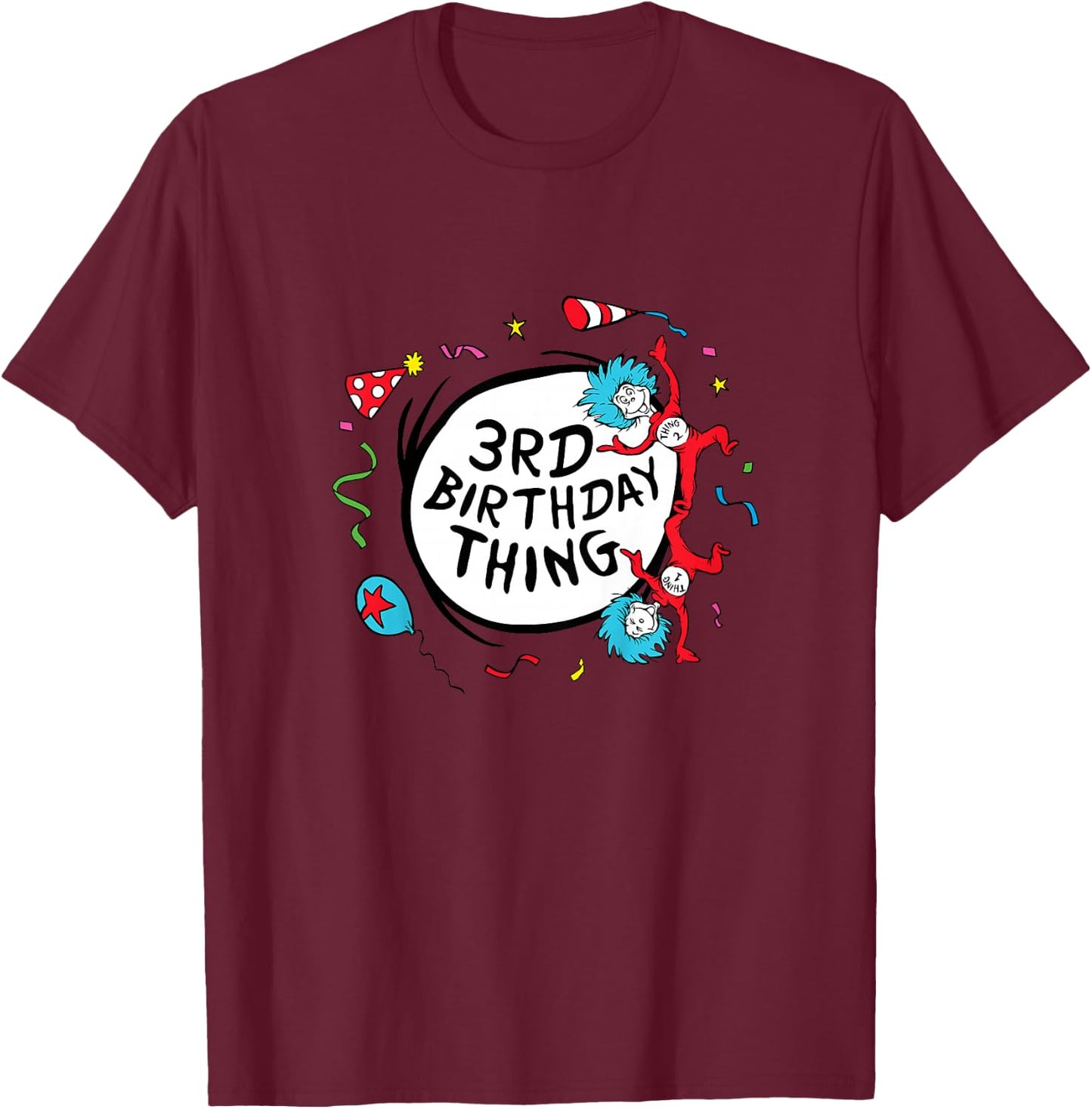 Dr. Seuss Kids Boys 2T Grey Modern Cartoon T-Shirt - T-Shirt | Maroon