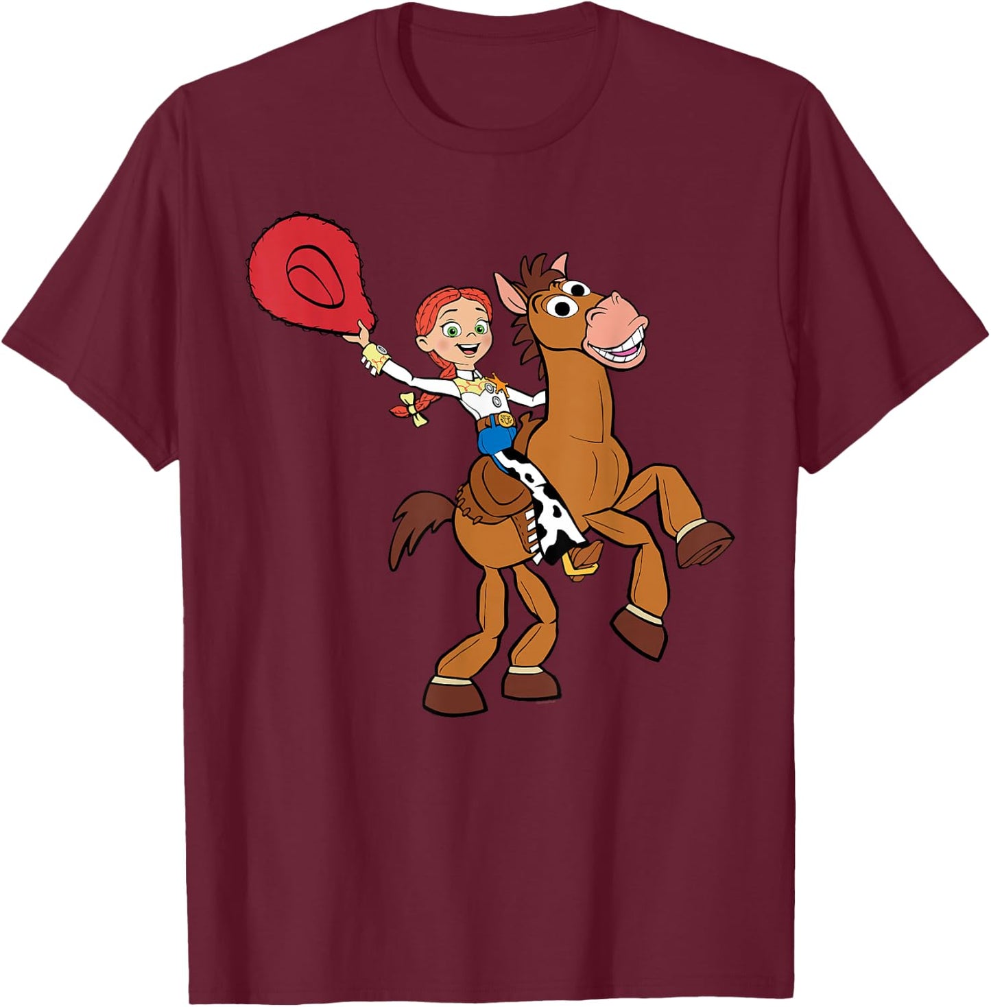 Disney and Pixar's Toy Story 5 Sheriff Jessie Bullseye Ride T-Shirt - T-Shirt | Maroon