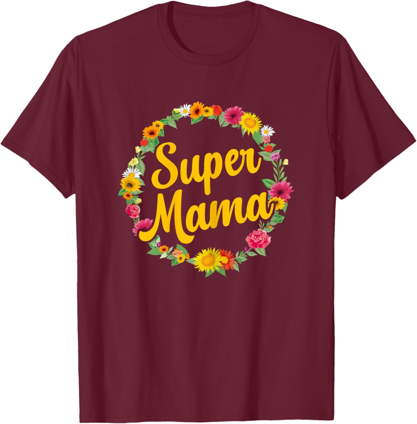 Muttertag Super Mama T-Shirt - T-Shirt | Maroon