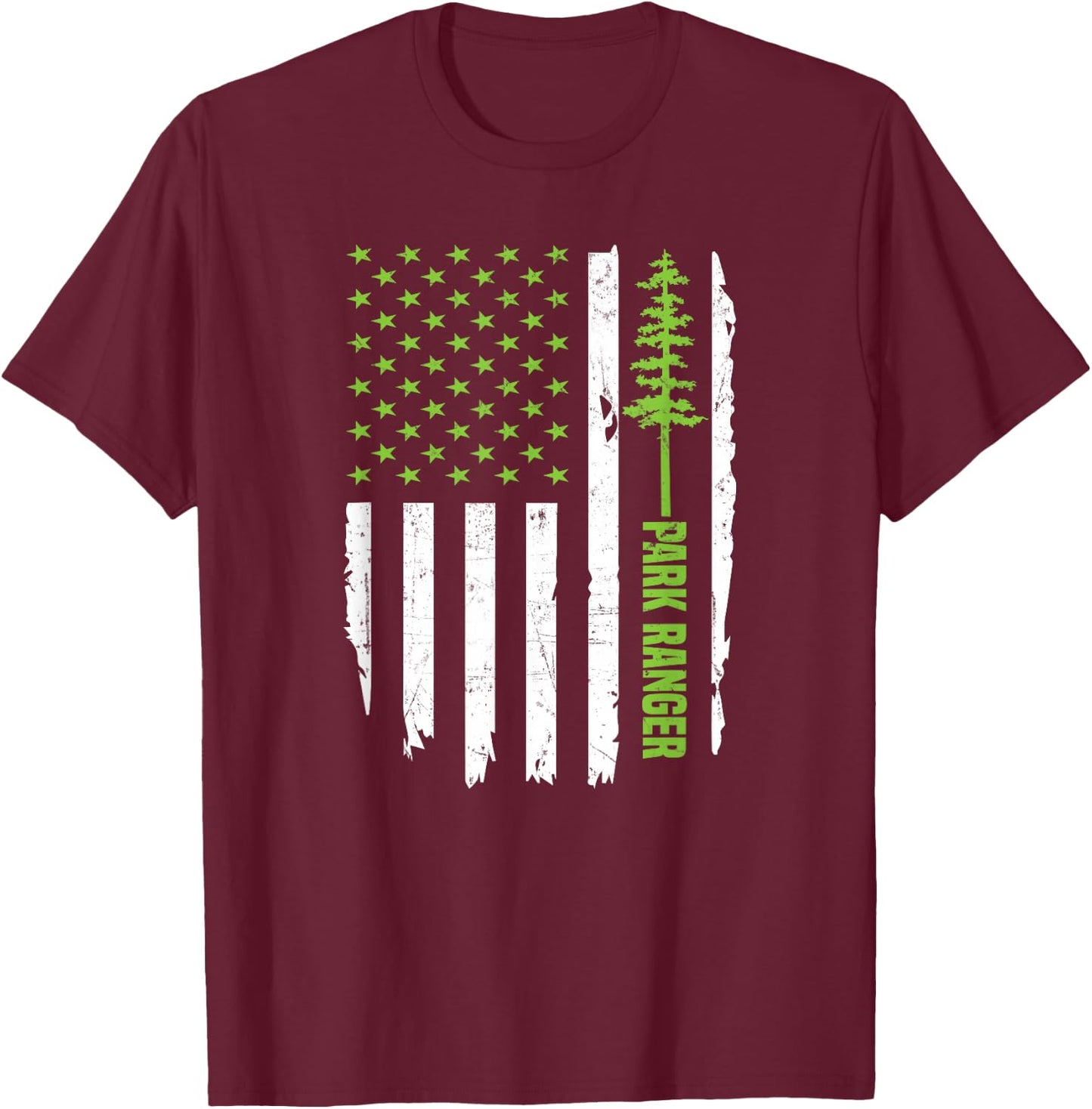 USA Flag Park Ranger T-Shirt - T-Shirt | Maroon