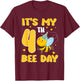 It's My 4 Year Old Birthday Bee Day 4th Party T-Shirt - T-Shirt | Maroon