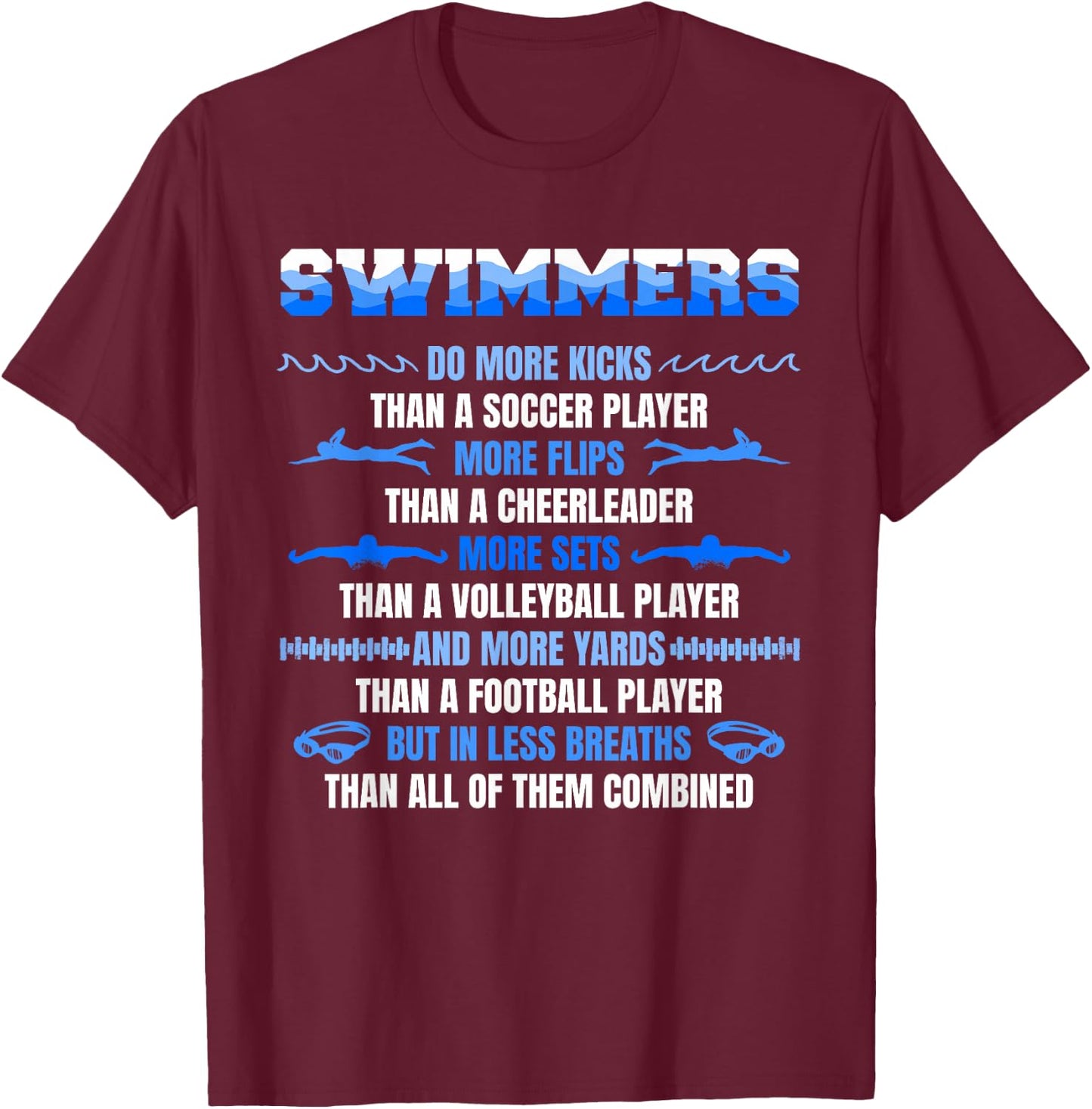 Swimmers Funny Facts Swimming Swim Swimmers T-Shirt - T-Shirt | Maroon