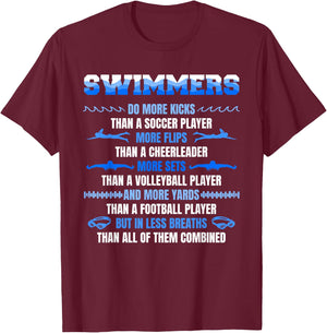 Swimmers Funny Facts Swimming Swim Swimmers T-Shirt - T-Shirt | Maroon