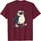 Lustiger Pinguin mit coolen Schuhen und Sonnenbrille T-Shirt - T-Shirt | Maroon