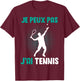 Je Peux Pas J'Ai Tennis For Boys Man , Black, S T-Shirt - T-Shirt | Maroon