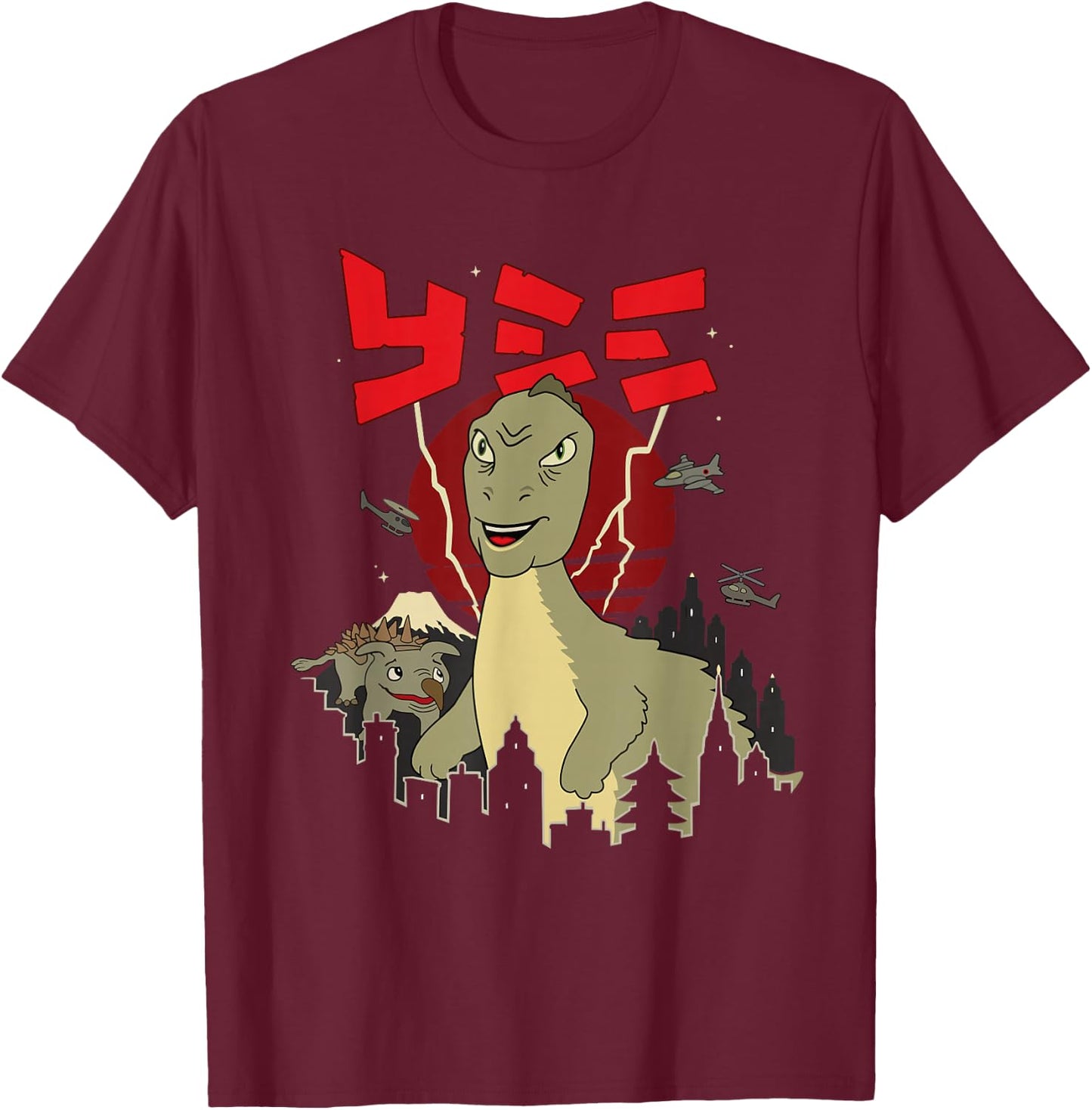 Big Yee Lustige klassische Meme Dinosaurier Riesen Dino City T-Shirt - T-Shirt | Maroon