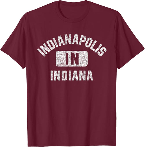 Indianapolis Indiana Gym Style Distressed White Print