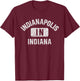 Indianapolis Indiana Gym Style Distressed White Print T-Shirt - T-Shirt | Maroon