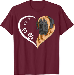 Mastiff Shirts Girls Kids Heart Cute Mastiff T-Shirt - T-Shirt | Maroon