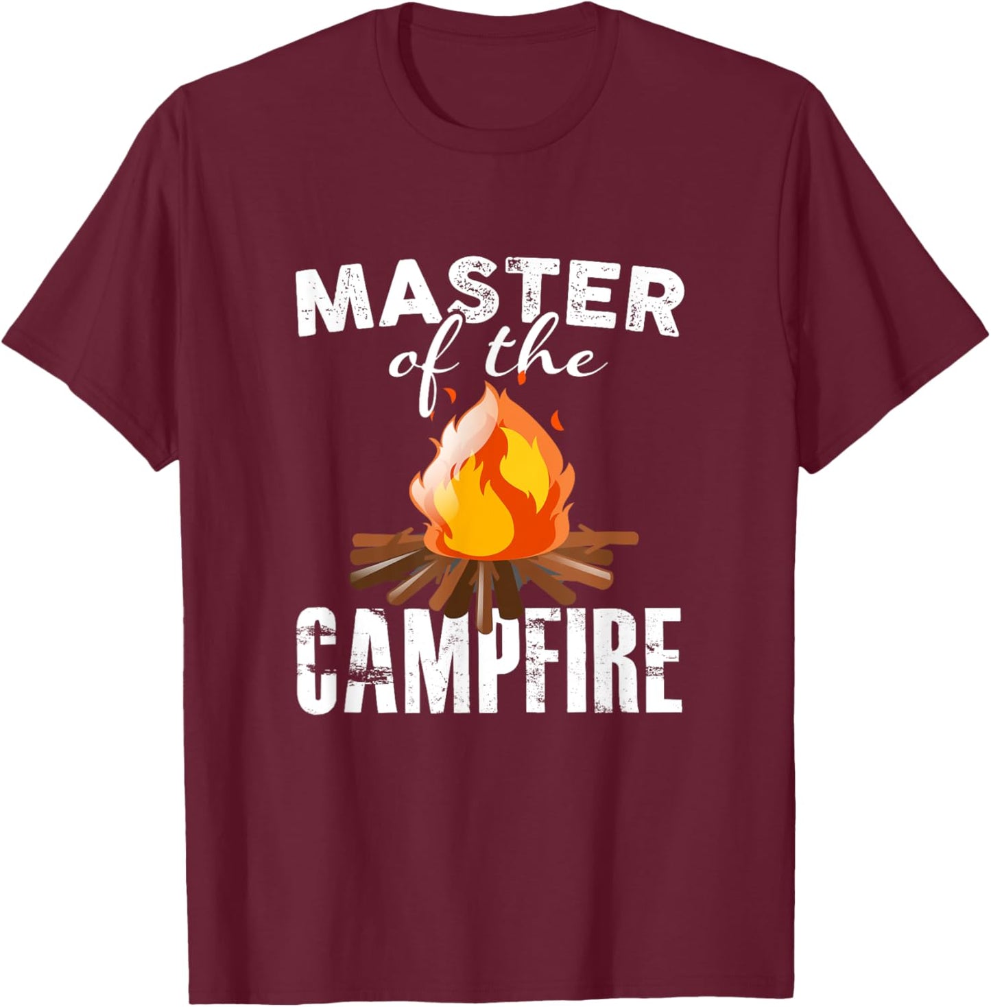 Camping T Shirt Master Of The Campfire Outdoors T-Shirt - T-Shirt | Maroon