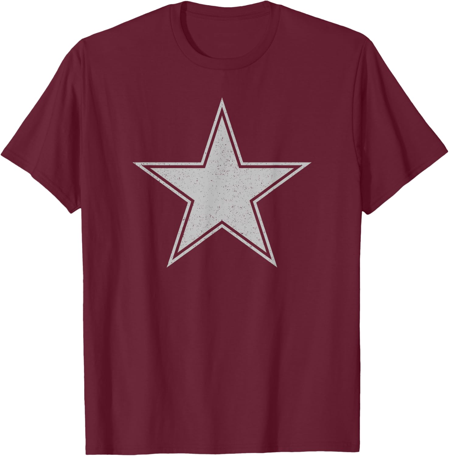 Silver Star on a , black T-Shirt - T-Shirt | Maroon