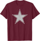 Silver Star on a , black T-Shirt - T-Shirt | Maroon