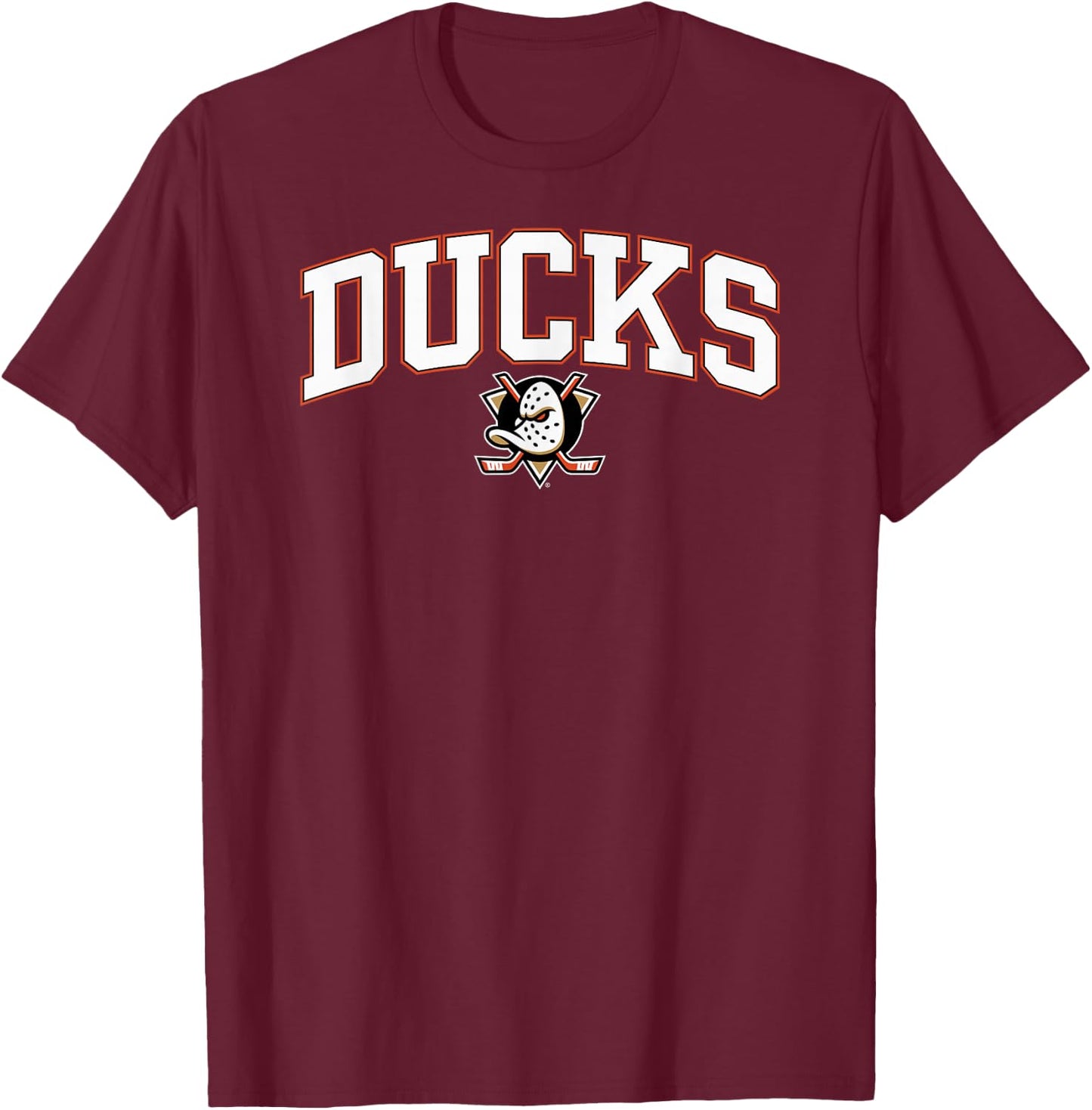 Anaheim Ducks Arch Over Dark Heather NHL Officially Licensed T-Shirt - T-Shirt | Maroon