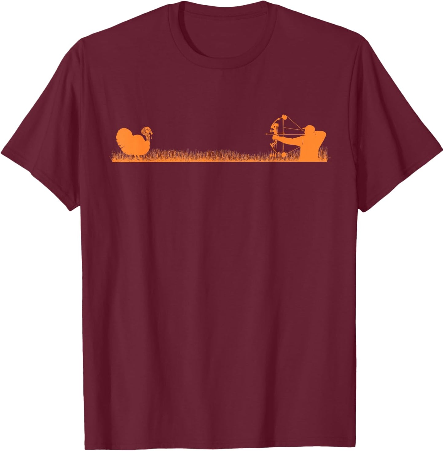 Turkey Bowhunt Compound Bow Hunting Graphic Hunter T-Shirt - T-Shirt | Maroon