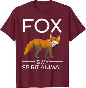 Fox is My Spirit Animal Funny Fox Lover Gift Cute T-Shirt - T-Shirt | Maroon