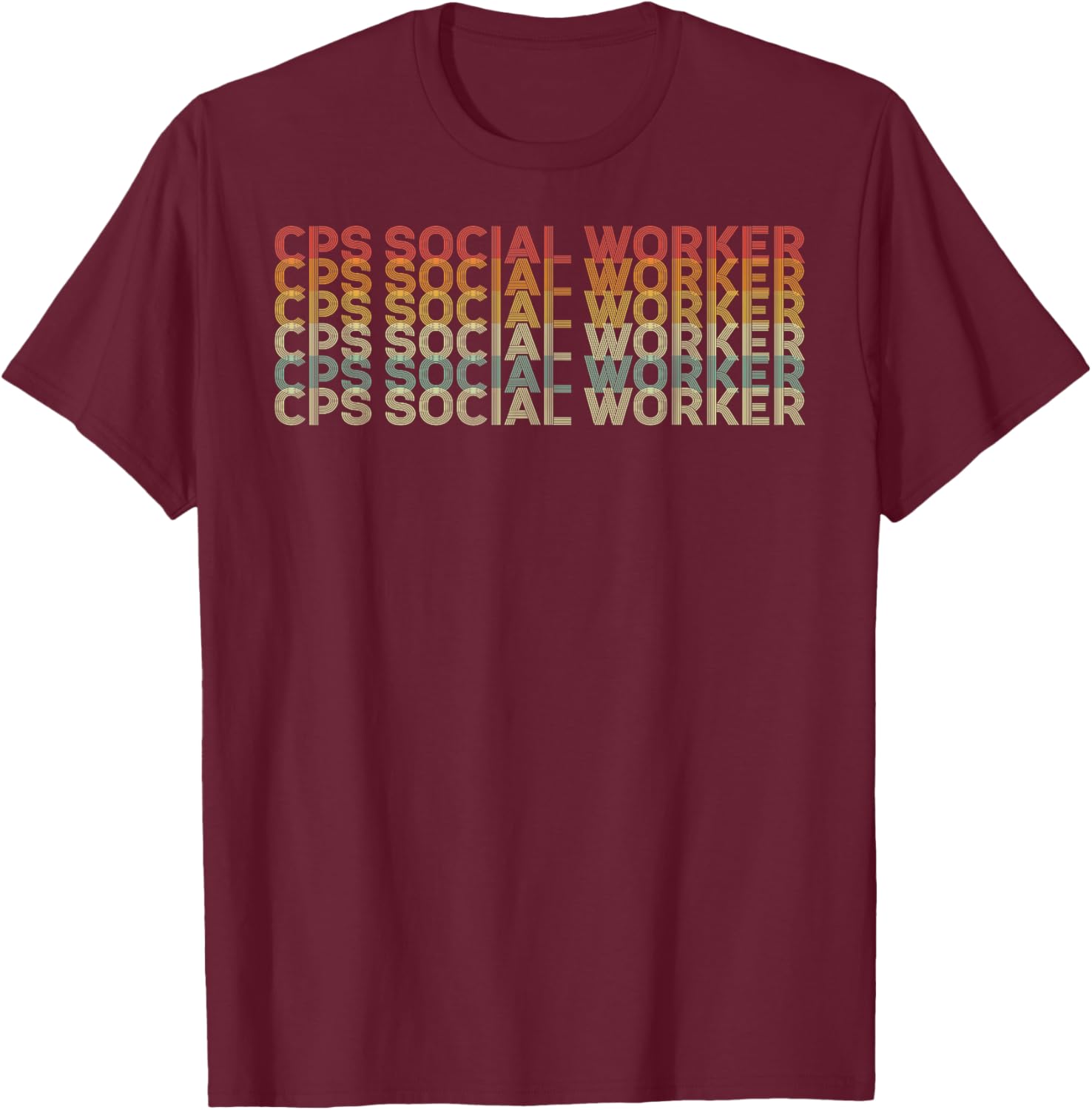 Retro 70s Cps Social Worker Job Title T-Shirt - T-Shirt | Maroon
