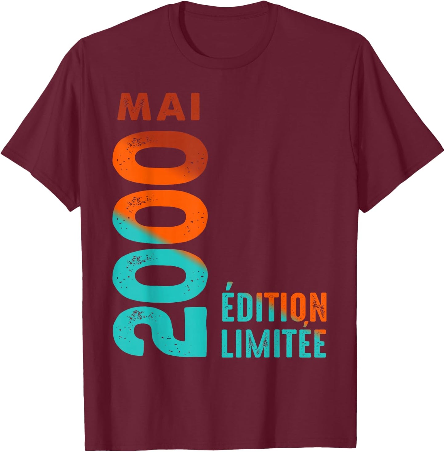 Édition Limitée Mai 2000 Birthday 2000 T-Shirt - T-Shirt | Maroon