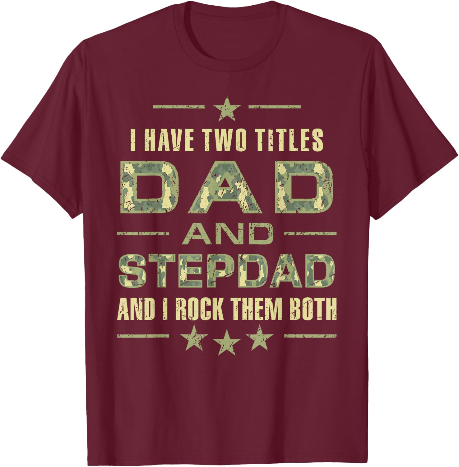 Best Dad and Stepdad Funny Christmas From Wife For Husband T-Shirt - T-Shirt | Maroon