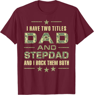 Best Dad and Stepdad Funny Christmas From Wife For Husband T-Shirt - T-Shirt | Maroon
