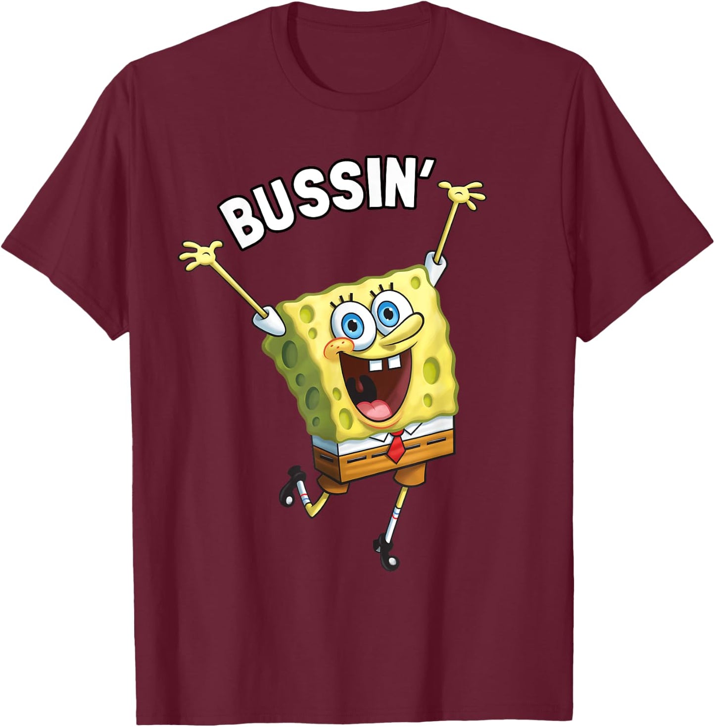 Mademark x SpongeBob SquarePants - SpongeBob SquarePants Bussin' T-Shirt - T-Shirt | Maroon