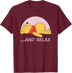 Winnie The Pooh Relax T-Shirt - T-Shirt | Maroon